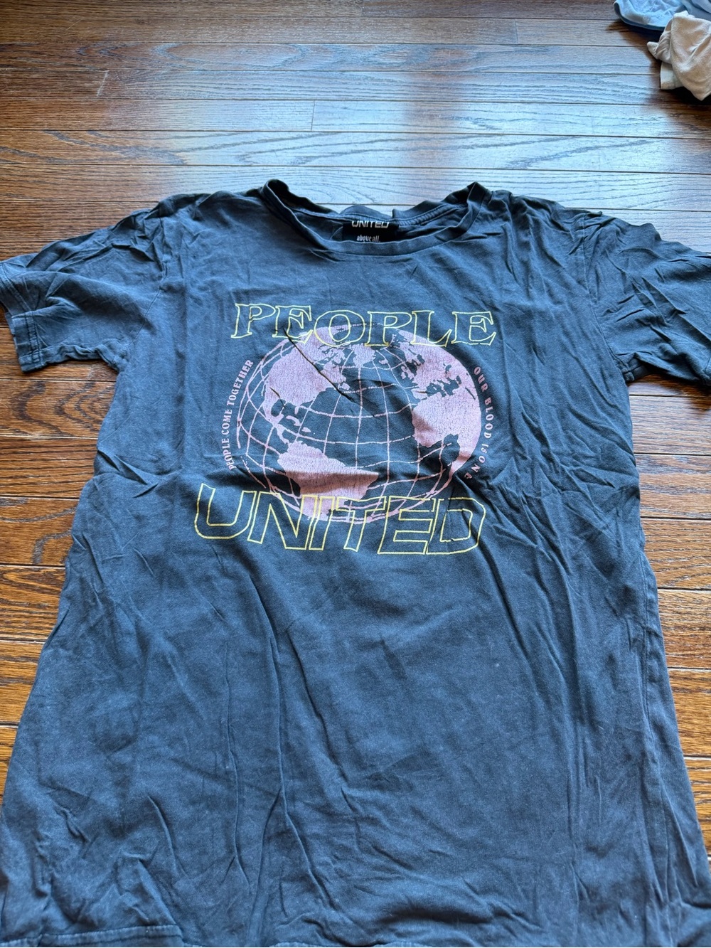 Hillsong United Black Short-Sleeve Graphic Tee with Pink Globe